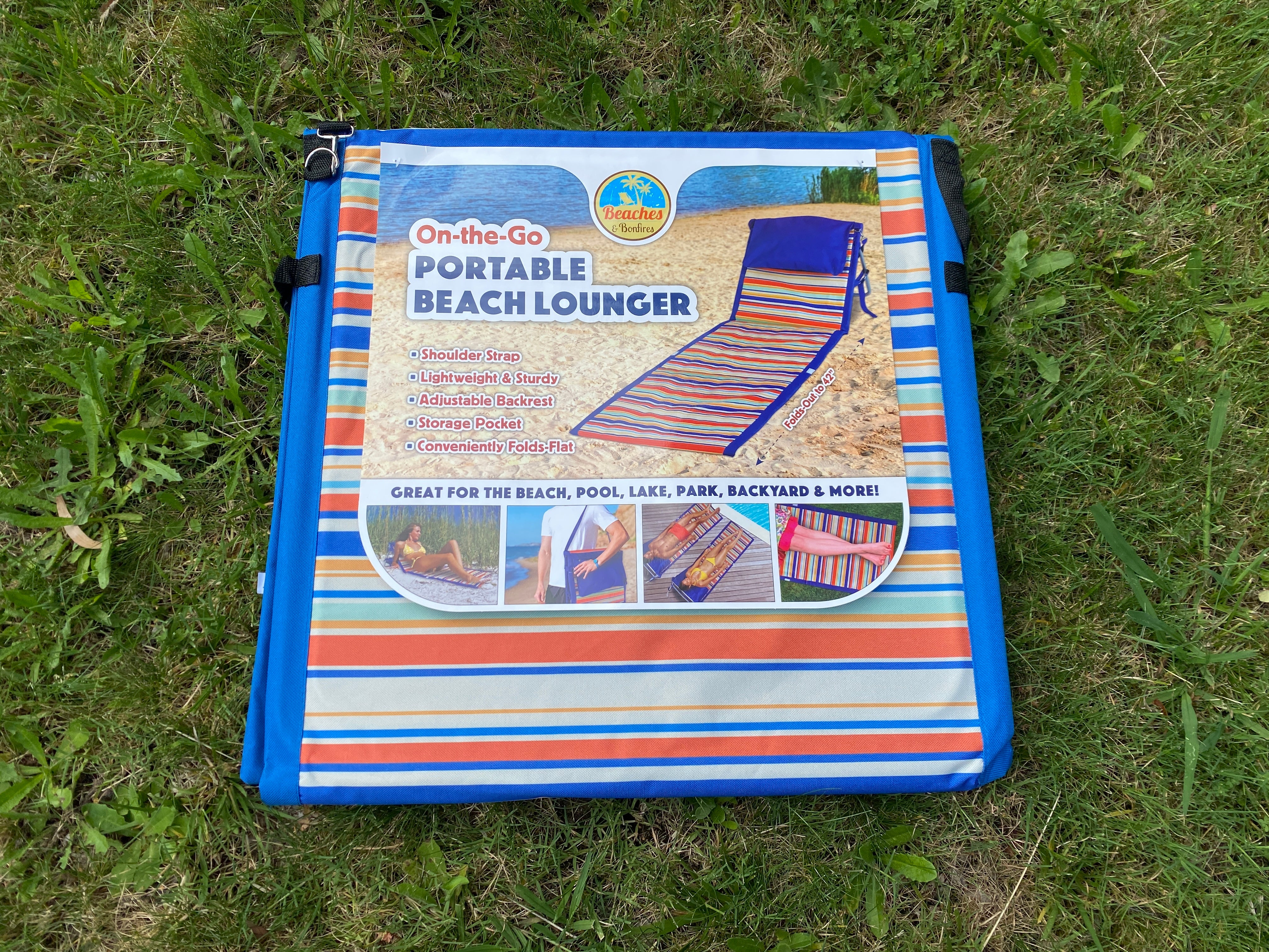 Beaches and bonfires portable beach lounger sale